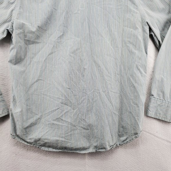 Calvin Klein Shirt Men's Long Sleeve Casual Button Up Oxford Striped Blue Large - Picture 10 of 12